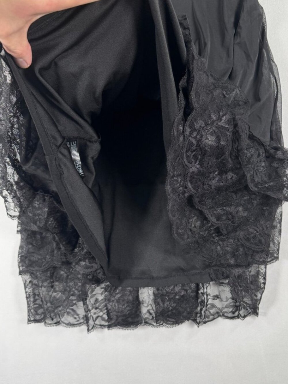 NWT Dolls Kill Widow Mini Dress Black Lined Lace Trim Corset Goth Witchy Large - Picture 6 of 14